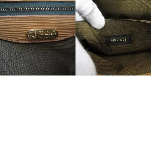 FENDI Brown Leather Zucca Shoulder Bag - Picture 5 of 5